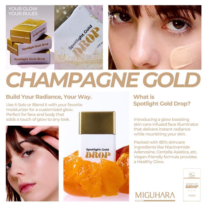 Miguhara Spotlight Drop champagne gold