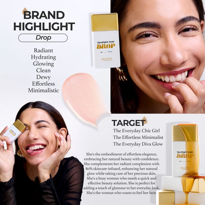 Miguhara Spotlight Drop champagne gold