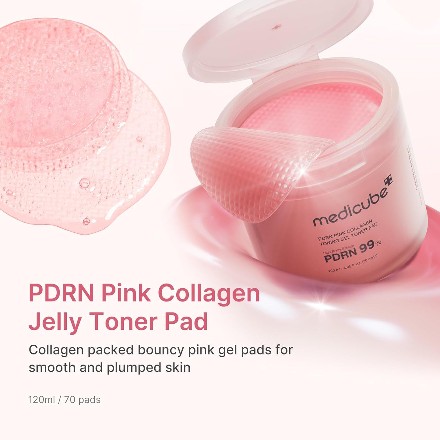 Medicube PDRN Pink Collagen Toning Gel Toner Pad 70ea