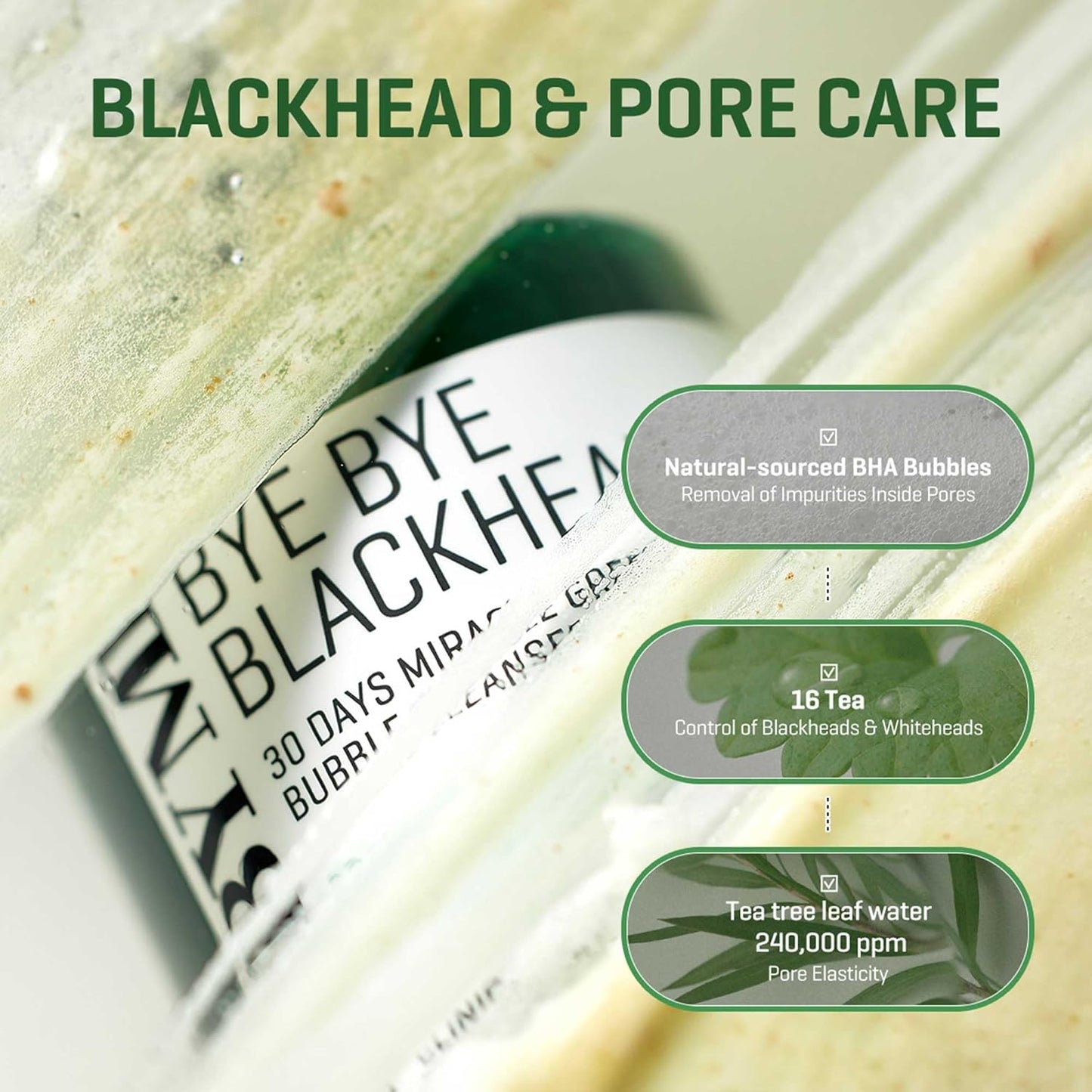 Somebymi Bye bye blackhead 30 days miracle green tea tox bubble cleanser 120g