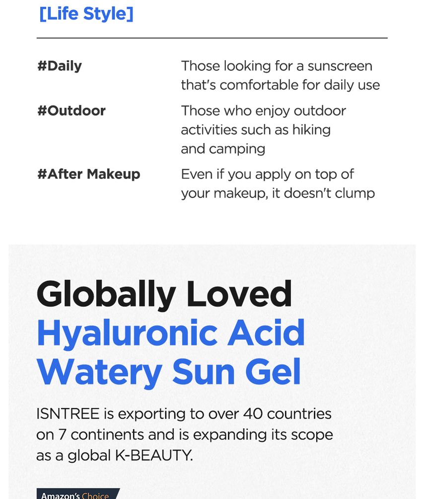 ISNTREE Hyaluronic Acid Watery Sun Gel 50ml