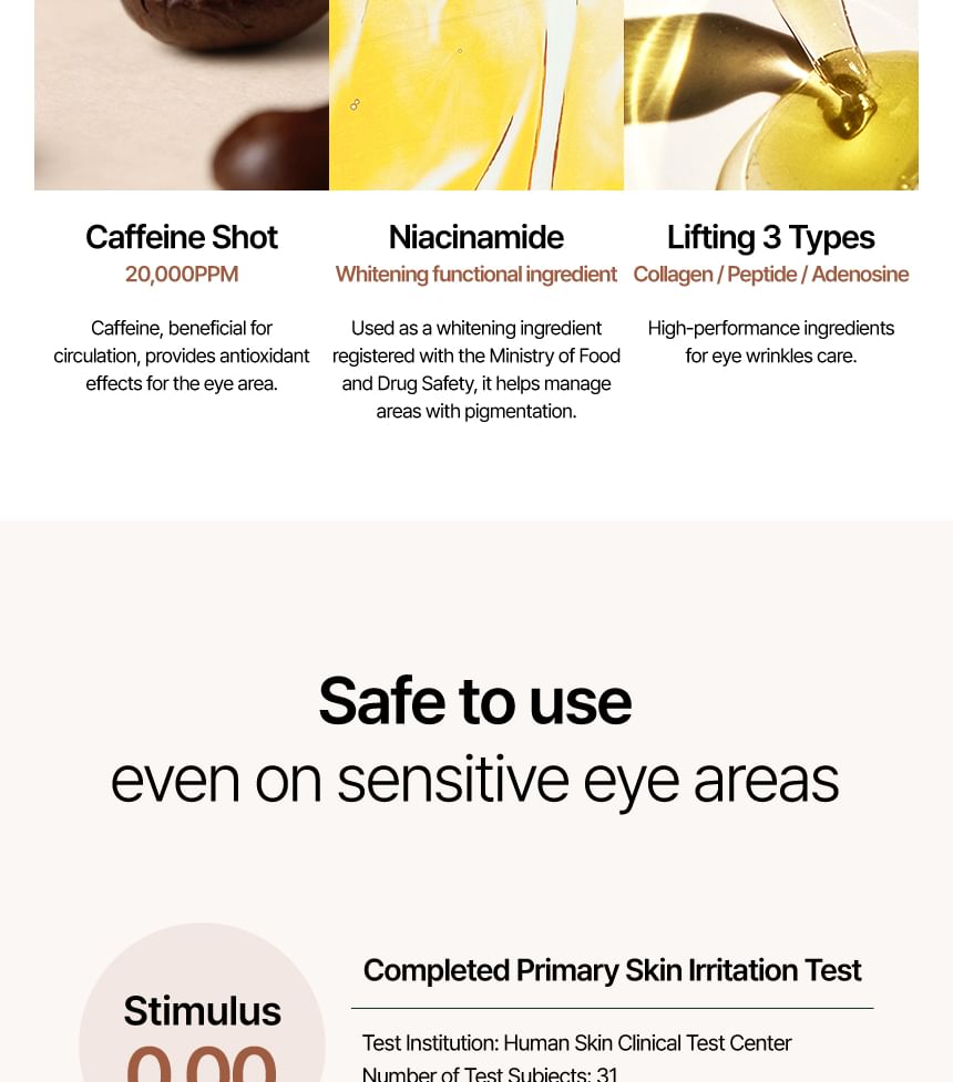 Shaishaishai Caffeine Shot Collagen eye cream